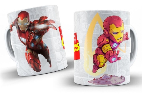 Taza De Iron Man Marvel Ceramica Mas Regalo Posavasos 3d