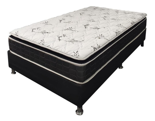 Sommier 1 Plaza D60 Pillow Top Colchón Espuma Alta Densidad