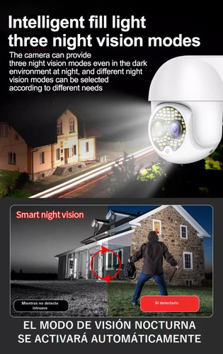 Imagen 8 de 9 de Camara Doble Lente Exterior Audio Wifi Gran Aumento+ 59 Leds