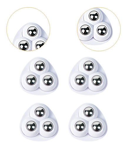5 X 4 Ruedas Giratorias Autoadhesivas Silenciosas Con