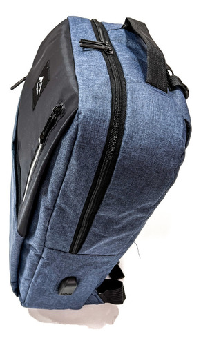 Mochila Hombre Mujer Escolar Notebook Usb Mod09 - Impacto Color Azul