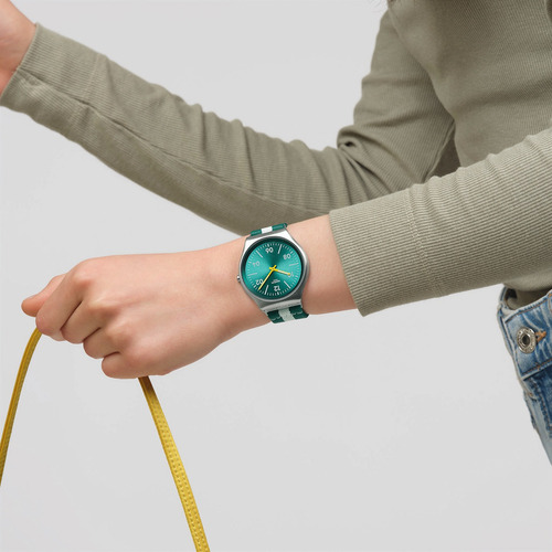 Reloj Swatch Casual Stripe Ss07s149 Verde Gris Verde