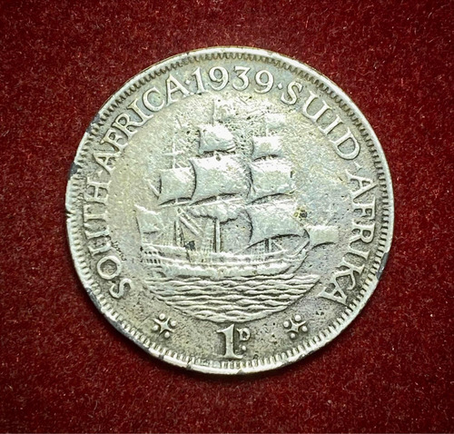 Moneda 1 Penique Sudafrica 1939 Falsa