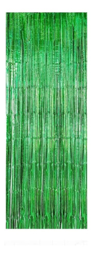 Cortina Color Rojo/verde Metalicos Decoracion Fiesta 2 Pack