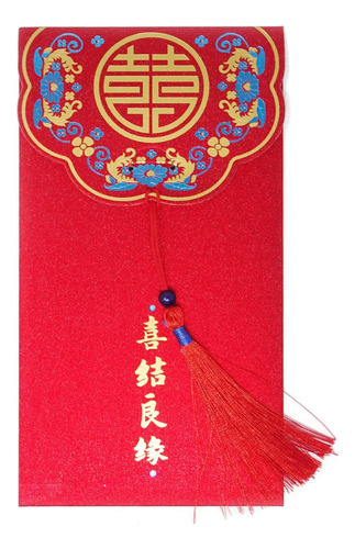 Honbay 10 Sobres Rojos Chinos Con Purpurina Lucky Hongbao Bo