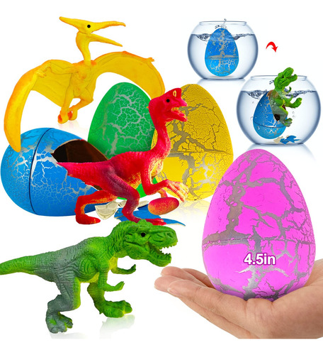 Paquete De 4 Huevos De Dinosaurio De Pascua Grandes De 4.