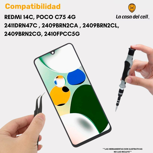 Pantalla Display Para Xiaomi Redmi 14c 4g / Poco C75 4g Ori