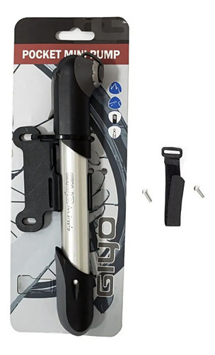 Minibomba Giyo GP-06a, 120 psi, bomba de llenado de neumáticos para bicicleta de montaña, bicicleta de montaña, gris metalizado y negro