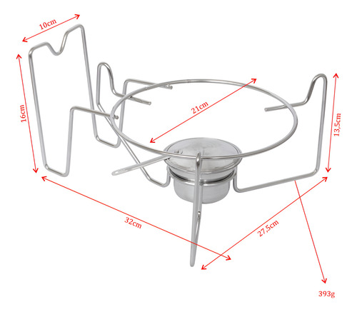 Suporte Para Rechaud De Mesa Cromado Buffet Eventos Jantares