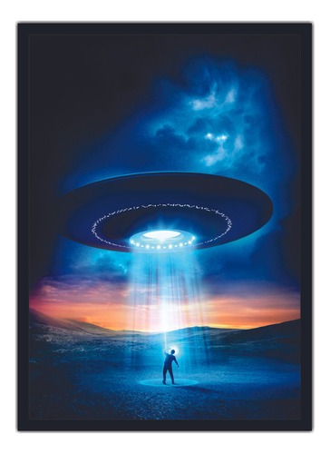 Quadro Disco Voador Ovni Extraterrestres Com Moldura G03