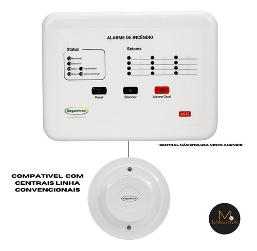 15 Detectores Convencional Óptico De Fumaça 12/24v Contato