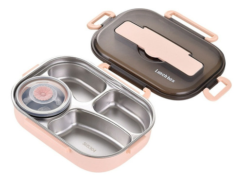 Thermal Insulation Lunch Bento 4 Grills With Bowl D