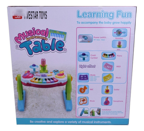 Imagen 4 de 7 de Piano De Mesa Didáctico Primera Infancia Con Luz Y Sonido