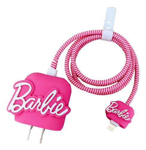 Funda Protectora Para Cargador iPhone 20w Pink Barbie 
