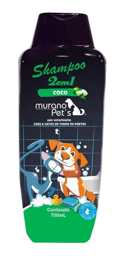 Shampoo Murano 2 En 1 Coco Para Perros Y Gatos 700 Ml