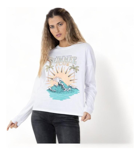 Polera Mujer Maui&sons Summer Tour Blanco