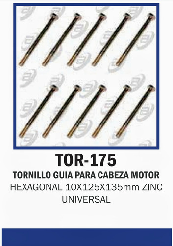 Tornillo Guía Para Cabeza De Motocicletas 10x1.25x135 Zinc 