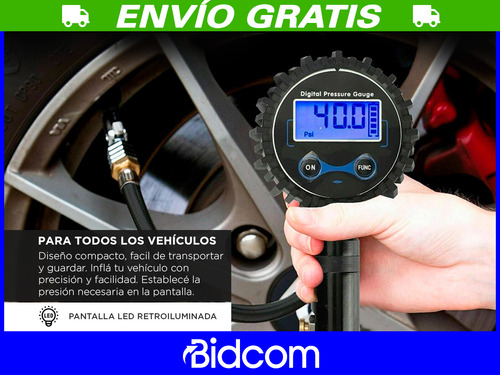 Inflador Y Medidor Para Neumáticos De Todo Tipo De Vehículos