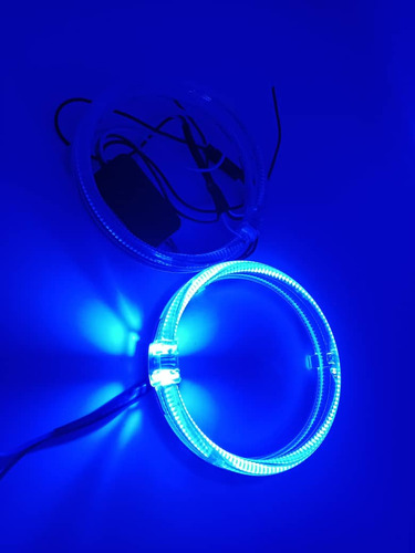 X2 Anillos Luz Led Circular Universal Ojos Ángel Azul