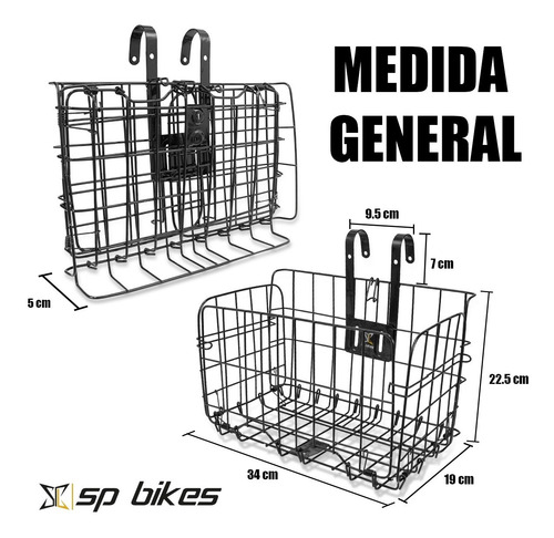 Canastilla Cesta Acero De Carga Trasera Para Bicicleta Sp