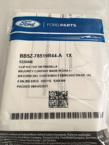 Imagen 2 de 6 de Kit Clip Platina Parabrisas Explorer 2012-18 Original
