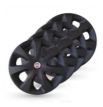 Comprar Juego 4 Tazas Rodado 13 Deportivas Negro Mate C\u002Flogo Fiat 