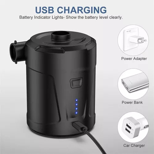 Inflador Eléctrico De Bomba De Aire Portátil Recargable Por