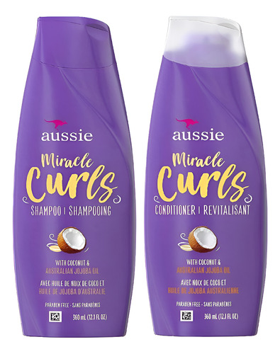 Aussie Shampoo / Cond Miracle Curls.360ml Pack C/2