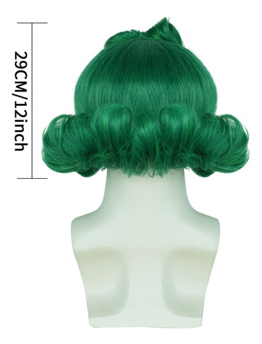 / Peruca De Cosplay Longa E Ondulada Verde Oompa Loompa