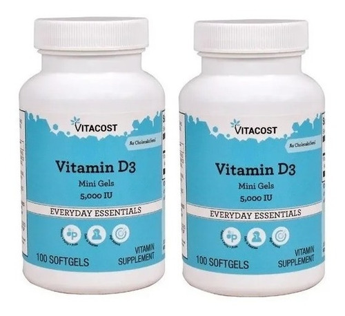 Vitamina D3 Mini Gels 200 Softgels 5000 Iu De Vitacost