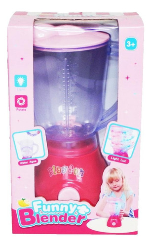 Mini Licuadora De Juguete Luces Electrica Giratorio Niños Color Rosa