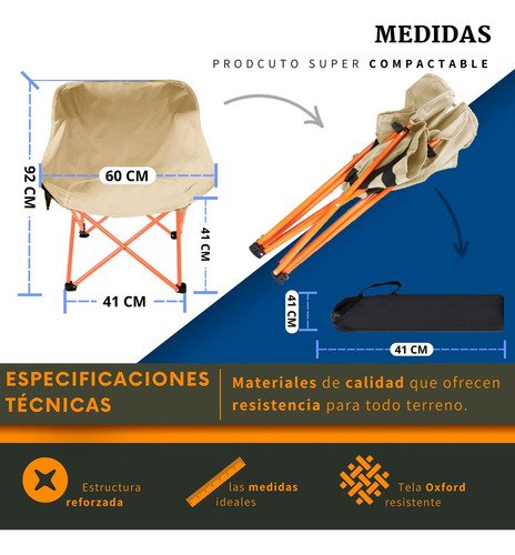 Silla Camping Plegable Ecomlab Portatil Para Exterior