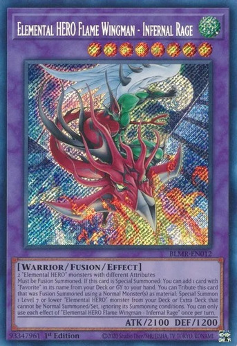 Yugioh Elemental Hero Flame Wingman Infernal Rage Blmr-en012