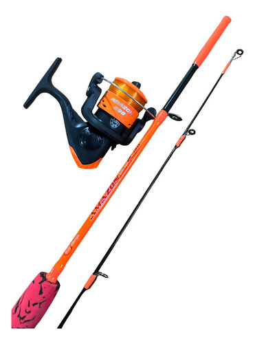 Kit Pra Pesca Leve Vara + Molinete Amazon 200 Cor Amarelo / Azul / Verde / Laranjado