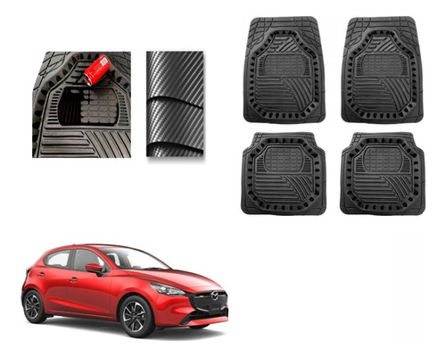 Tapete Carbono 3d Grueso Mazda 2 Hb 2024 A 2025