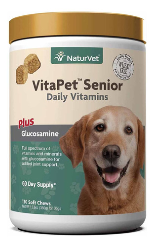 Vitaminas Naturvet Vitapet Glucosamina Para Perros 120 Chews