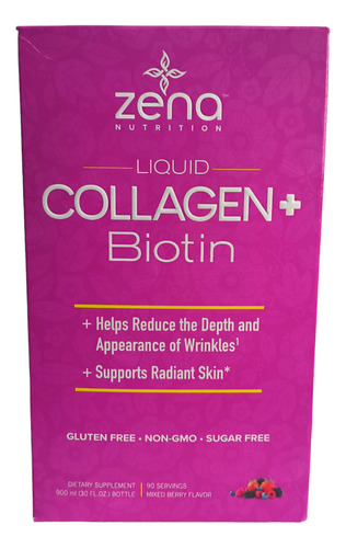 Colágeno+ Biotin. Liquido. Zena Nutrition. Importado 900 Ml