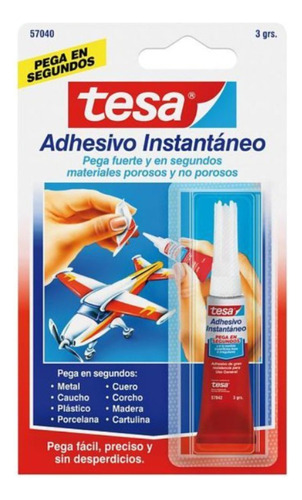 Pegante Tesa Instantáneo Adhesivo 3g X1 Unidad