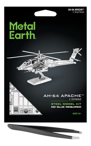 Metal Earth Fascinations Ah-64 Apache 3d Kit Modelo Pinza