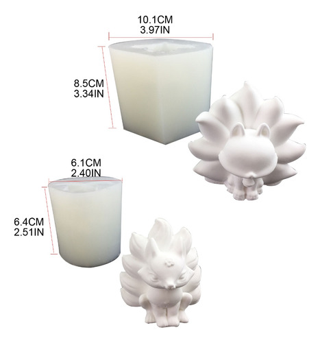 Alta Calidad Molde De Silicona Con Forma De Zorros Con Cola