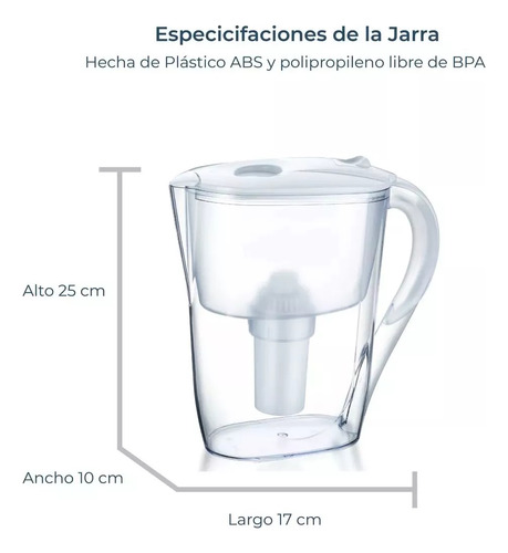 Jarra Purificadora Filtro De Agua Alcalina 2.6l Lemman