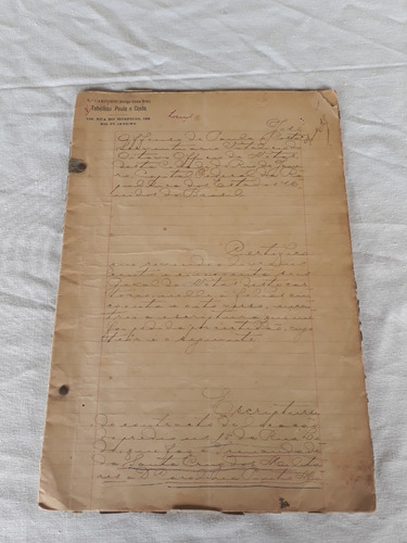 Documento Contrato De Locação Centro Rio 1932 Rj Selo Fiscal