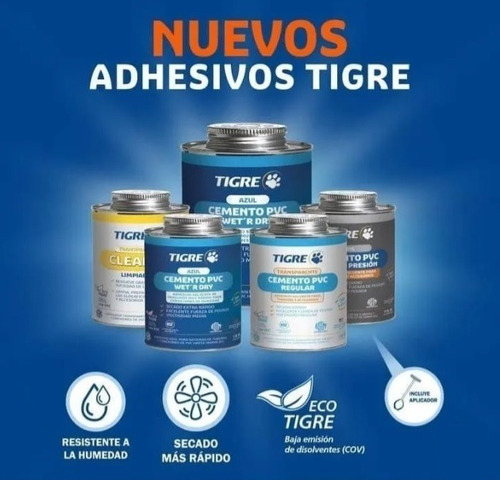 Imagen 1 de 3 de Pegamento - Adhesivo Tuberias Conexiones Pvc 946 Ml Tigre