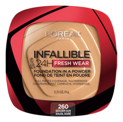 Base de maquillaje Loreal Paris Fresh Wear Powder, fijación durante 24 horas