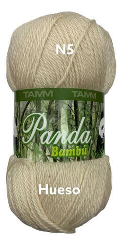 Estambre Panda Bambu 100 Grs 25% Fibra De Bambu 75% Lana Color 3119 Hueso