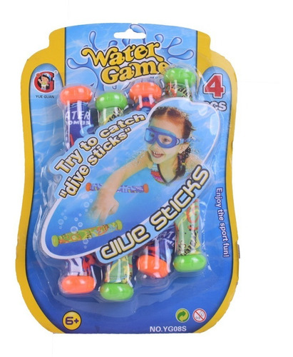 Imagen 1 de 4 de Juego De Agua X4 Palos Submarinos Para Pileta