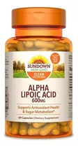 Comprar 1 Pote Sundown, Alpha Lipoic Acid 600mg Sundown Non-gmo 60un Sabor Sem Sabor