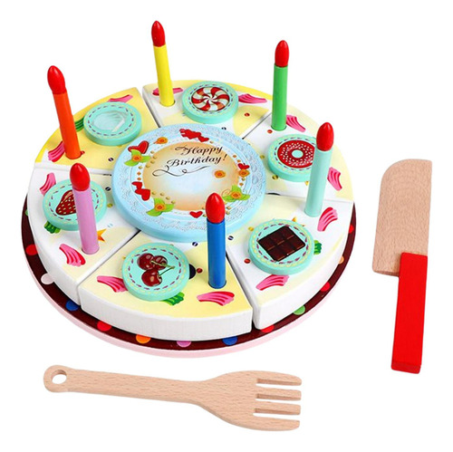 Pastel De Fiesta De Cumpleaños De Madera Para Niños