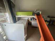 Comprar Cuna Cama Funcional Con Carrito + Cama Alta Con Tobogan