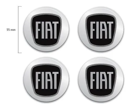 Kit de adhesivos para diseño de logotipo de piano, resina, 55 mm, de Fiat, color negro